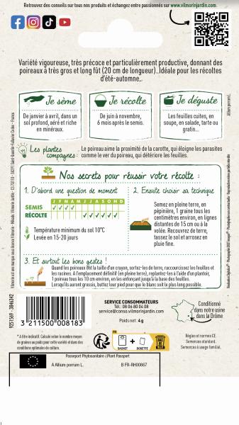 Potagères - Poireau Géant Précoce race Major - MEDIA_PACKAGING_VERSO
